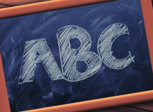 Tablica z literami ABC